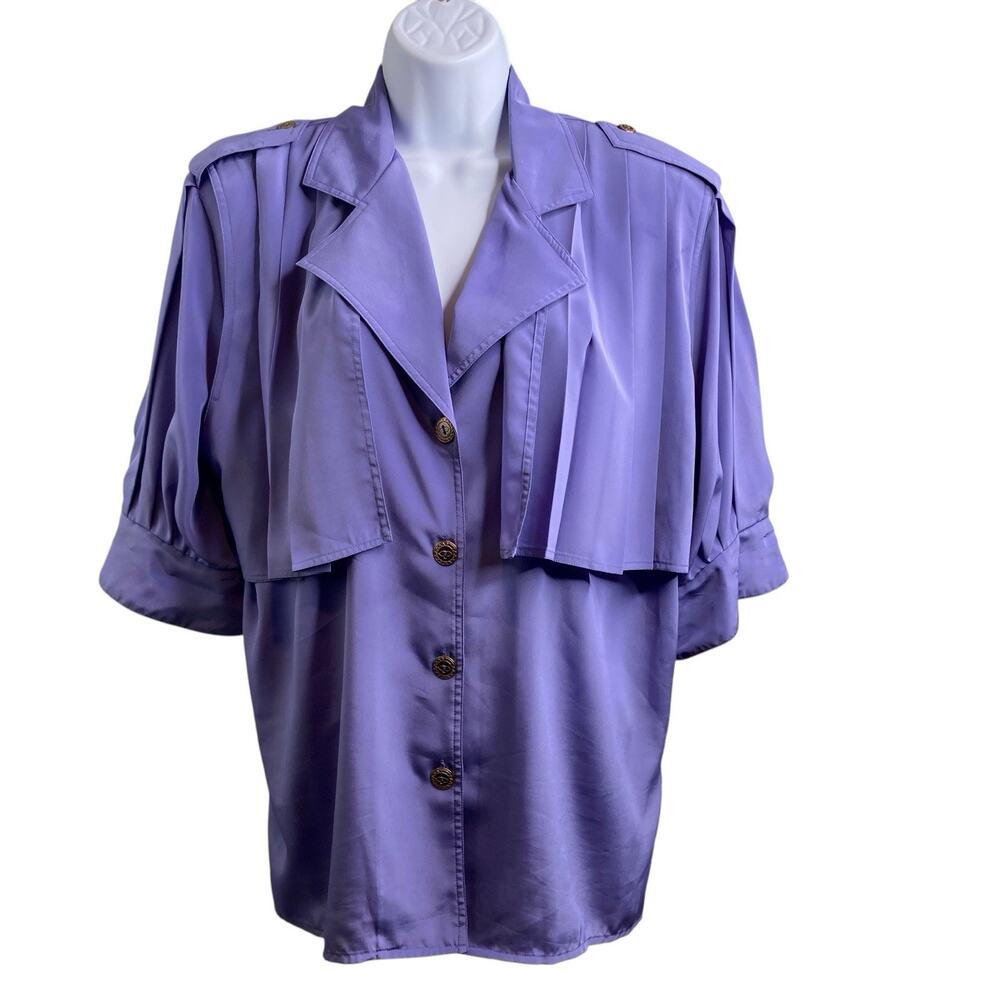 Franck Olivier Paris‎ Women's 70’s Layered Button Up Blouse Size 44 Avant Garde